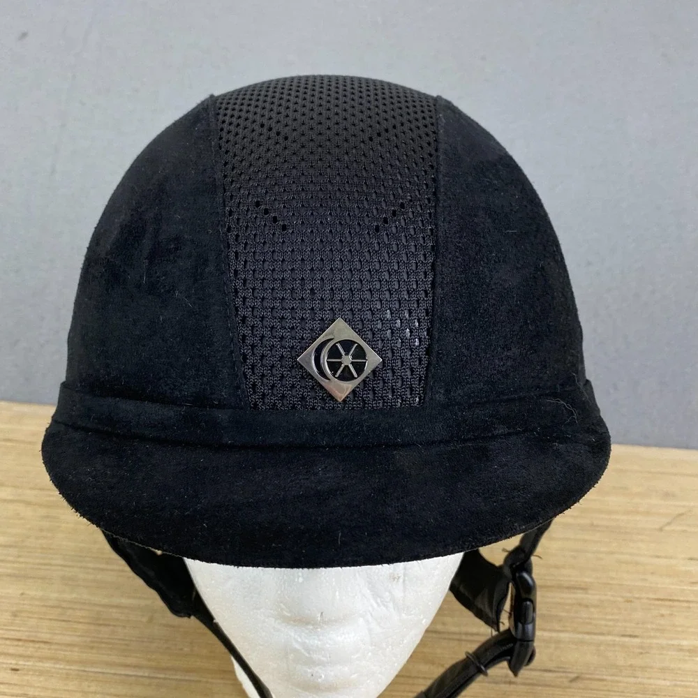 Charles Owen Ayr 8 Riding Helmet Black & Silver Size 7 57 cm Used READ - Picture 2 of 13